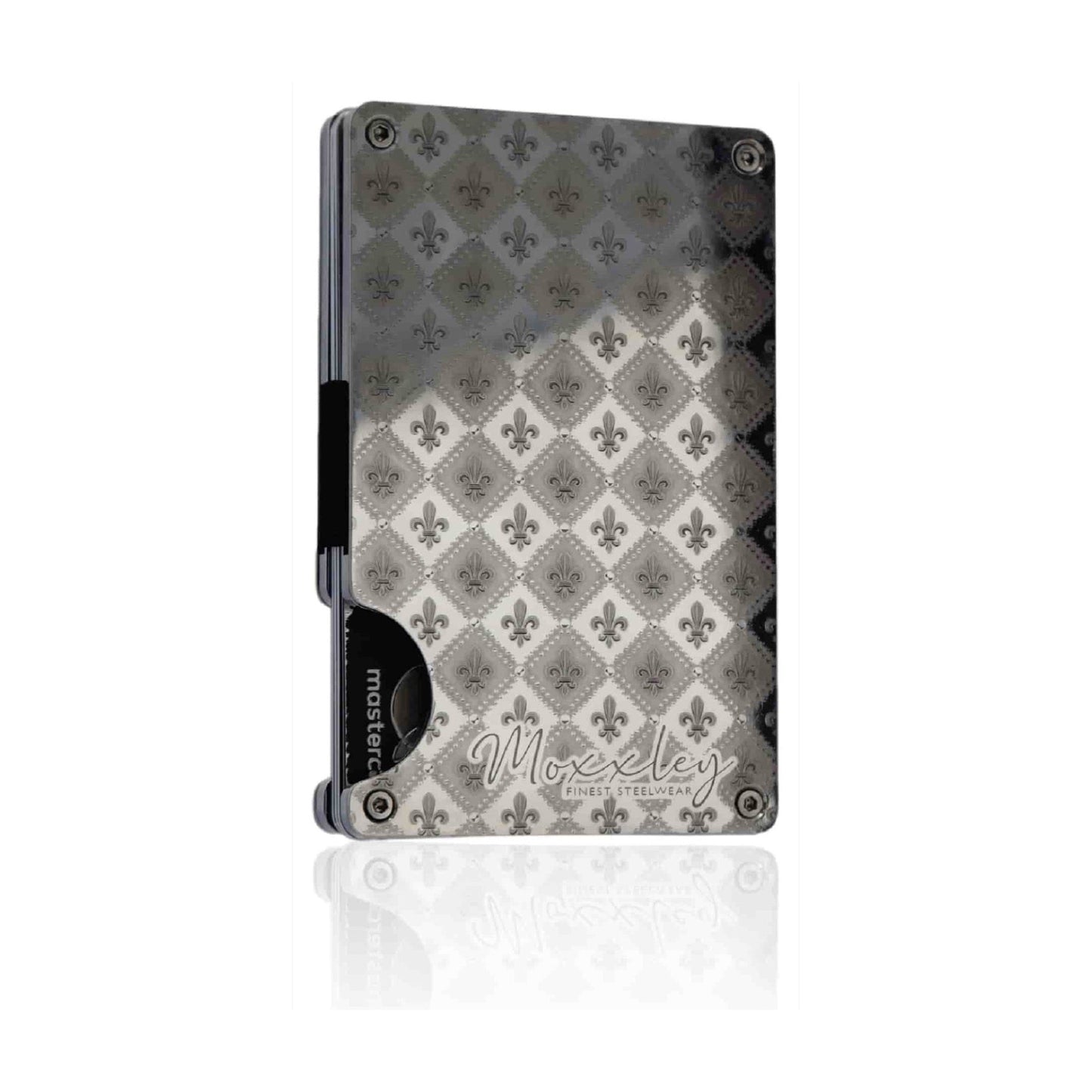Moxxley MX-200 slim metal credit card holder – 316 stainless steel minimalist wallet with money clip