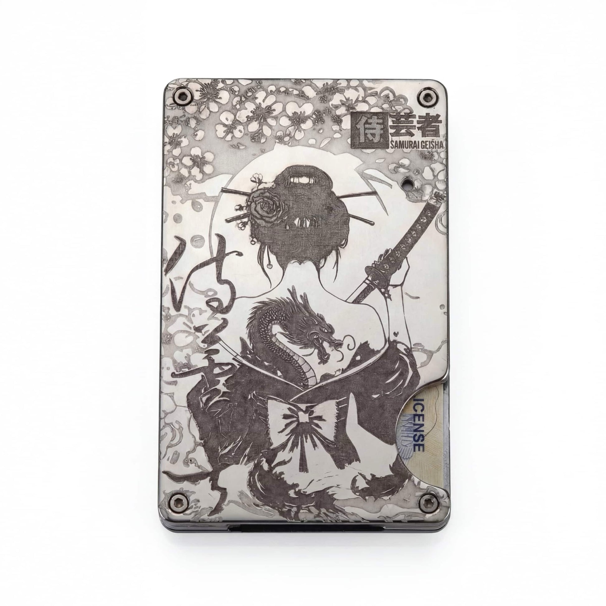 Moxxley MX-110 slim metal credit card holder – 316 stainless steel minimalist wallet with money clip