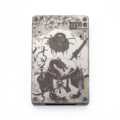 Moxxley MX-110 slim metal credit card holder – 316 stainless steel minimalist wallet with money clip