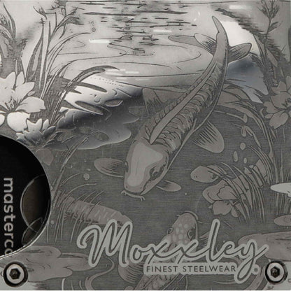 Moxxley MX-110 slim metal credit card holder – 316 stainless steel minimalist wallet with money clip