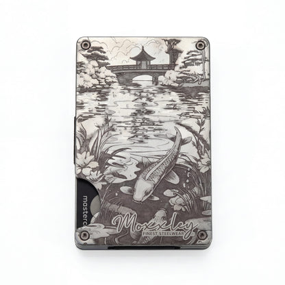 Moxxley MX-110 slim metal credit card holder – 316 stainless steel minimalist wallet with money clip