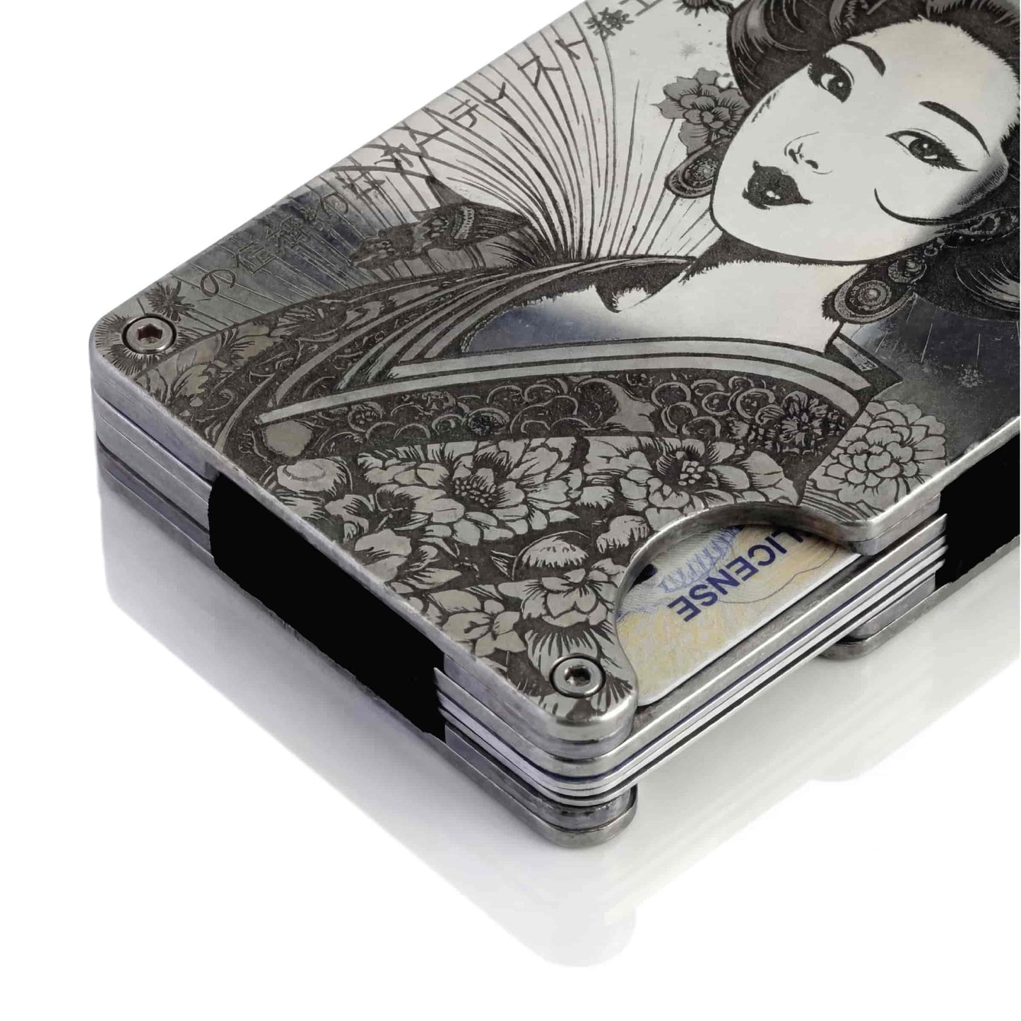 Moxxley MX-112 slim metal credit card holder – 316 stainless steel minimalist wallet with money clip