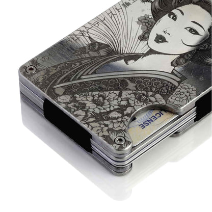 Moxxley MX-112 slim metal credit card holder – 316 stainless steel minimalist wallet with money clip