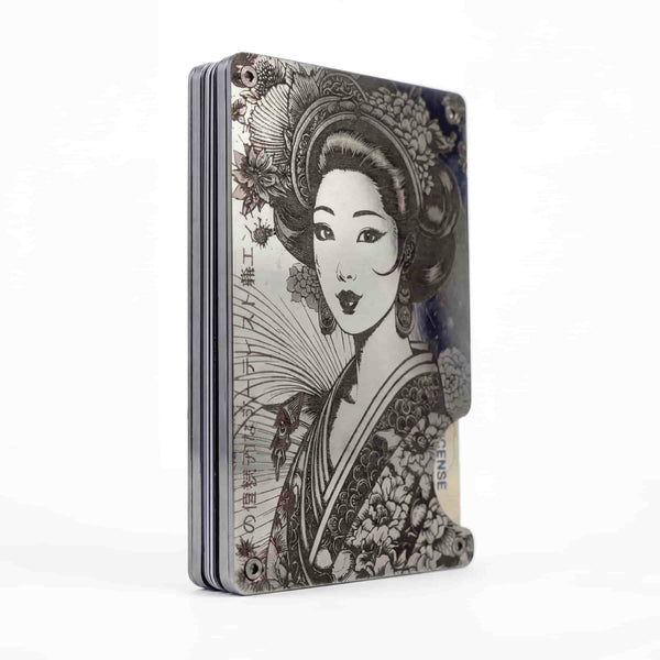 Moxxley MX-112 slim metal credit card holder – 316 stainless steel minimalist wallet with money clip