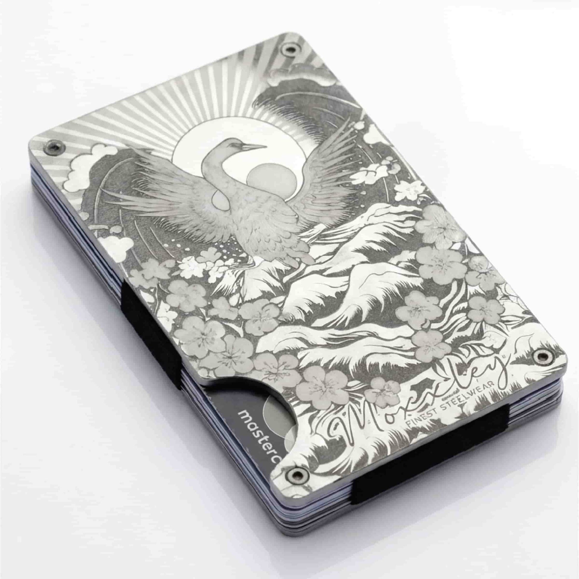 Moxxley MX-112 slim metal credit card holder – 316 stainless steel minimalist wallet with money clip