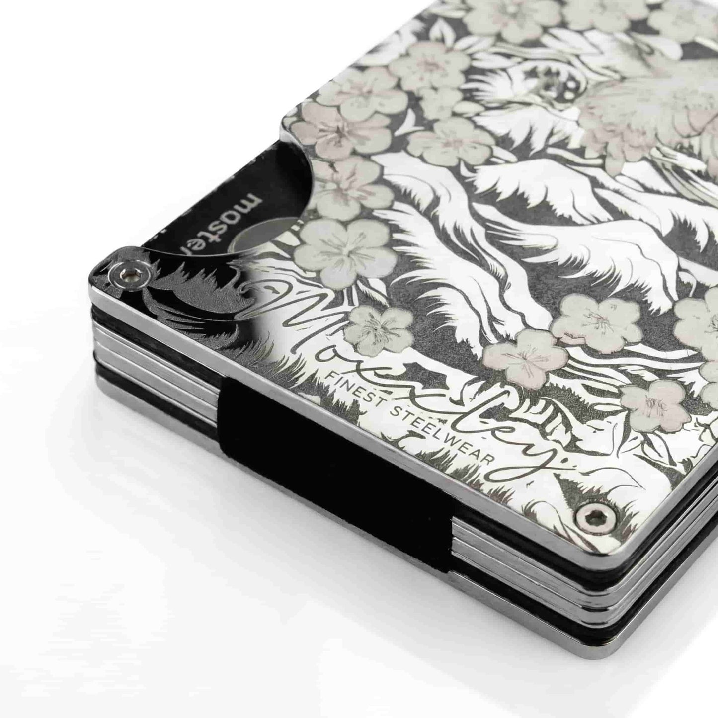 Moxxley MX-112 slim metal credit card holder – 316 stainless steel minimalist wallet with money clip