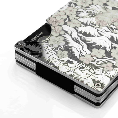 Moxxley MX-112 slim metal credit card holder – 316 stainless steel minimalist wallet with money clip