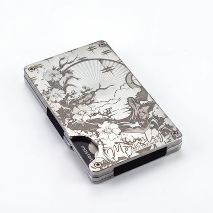 Moxxley MX-113 slim metal credit card holder – 316 stainless steel minimalist wallet with money clip