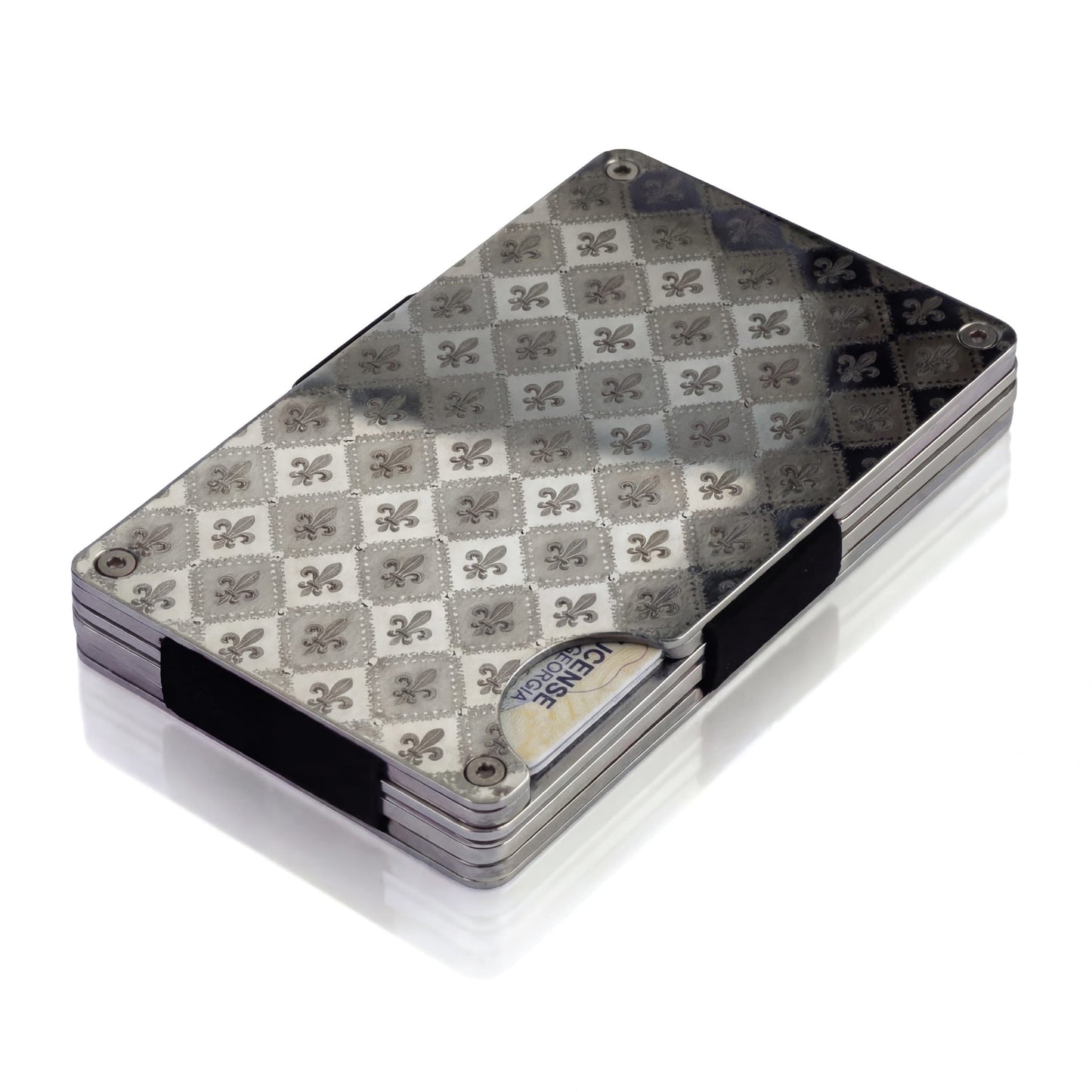 Moxxley MX-200 slim metal credit card holder – 316 stainless steel minimalist wallet with money clip