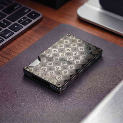 Moxxley MX-200 slim metal credit card holder – 316 stainless steel minimalist wallet with money clip