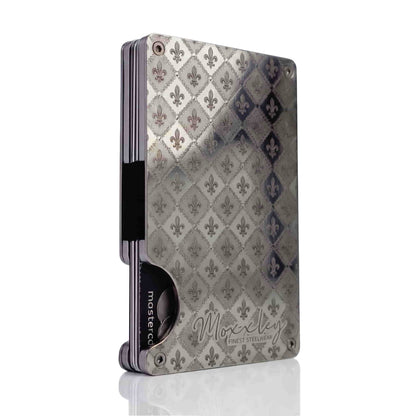 Moxxley MX-200 slim metal credit card holder – 316 stainless steel minimalist wallet with money clip