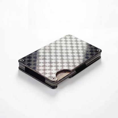Moxxley MX-204 slim metal credit card holder – 316 stainless steel minimalist wallet with money clip