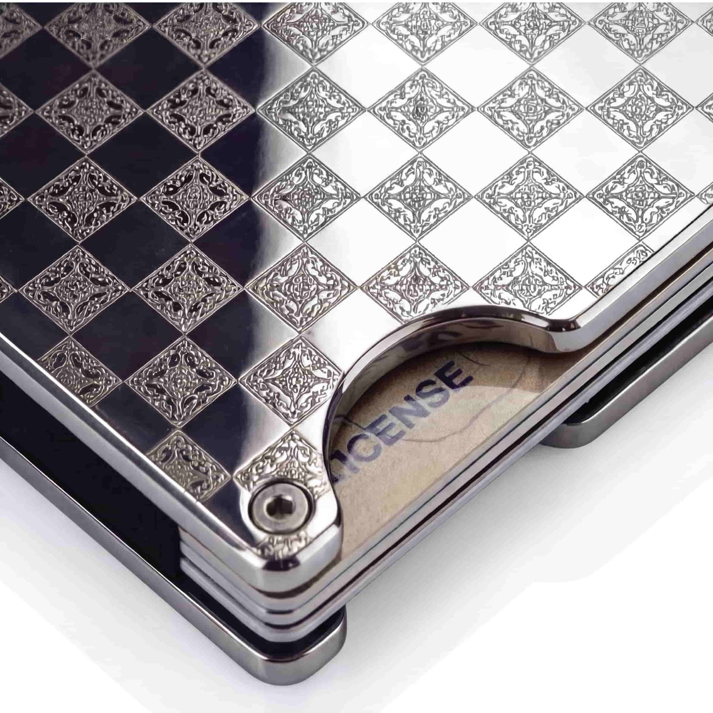 Moxxley MX-204 slim metal credit card holder – 316 stainless steel minimalist wallet with money clip