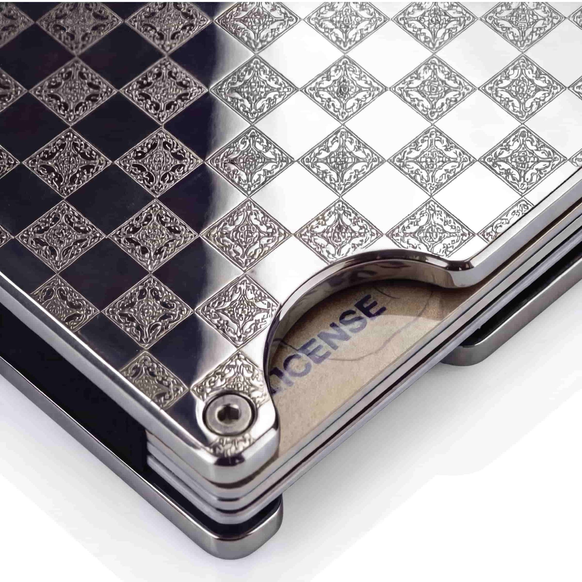 Moxxley MX-204 slim metal credit card holder – 316 stainless steel minimalist wallet with money clip