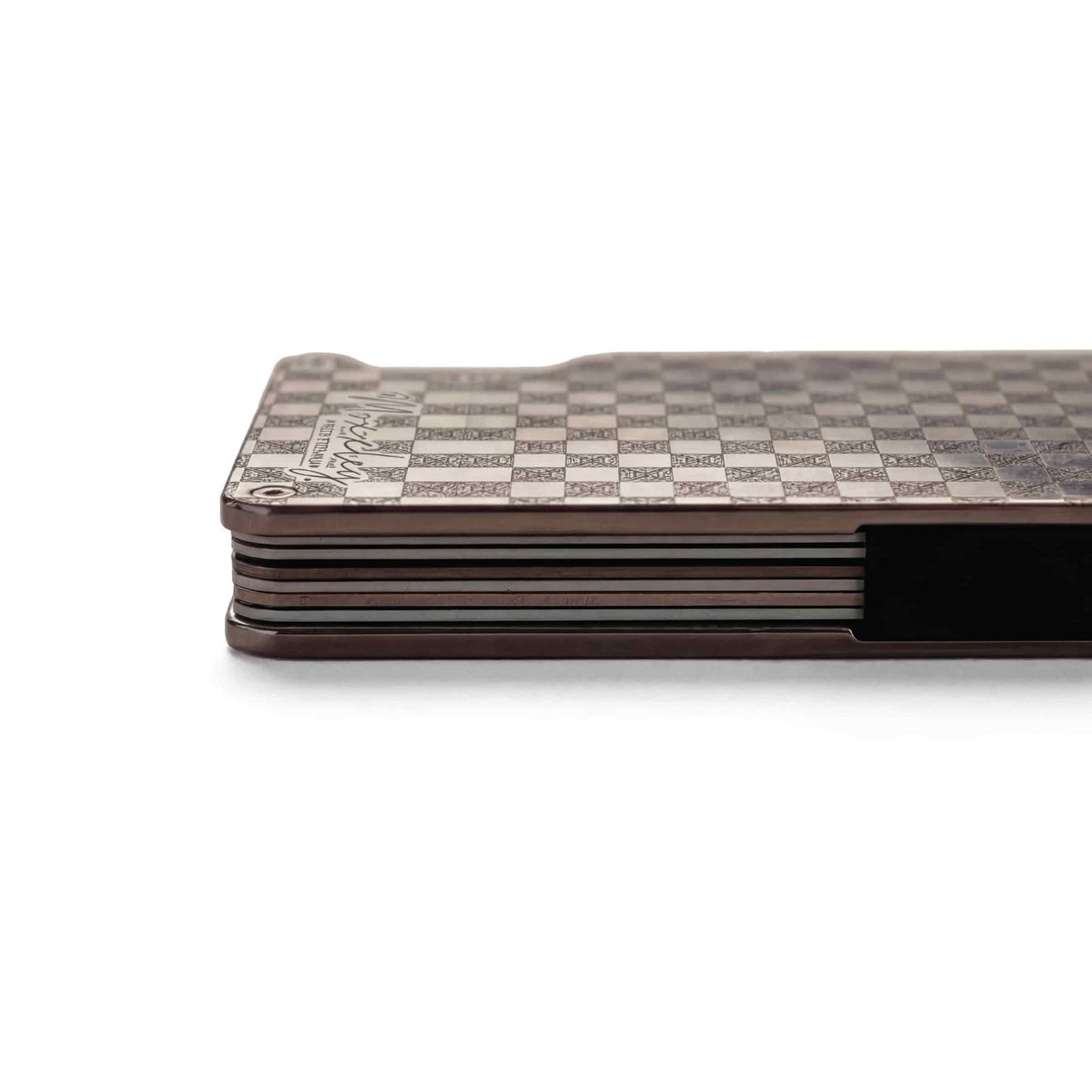 Moxxley MX-204 slim metal credit card holder – 316 stainless steel minimalist wallet with money clip