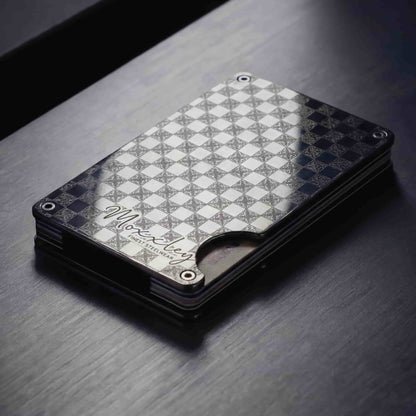 Moxxley MX-204 slim metal credit card holder – 316 stainless steel minimalist wallet with money clip