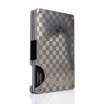 Moxxley MX-204 slim metal credit card holder – 316 stainless steel minimalist wallet with money clip