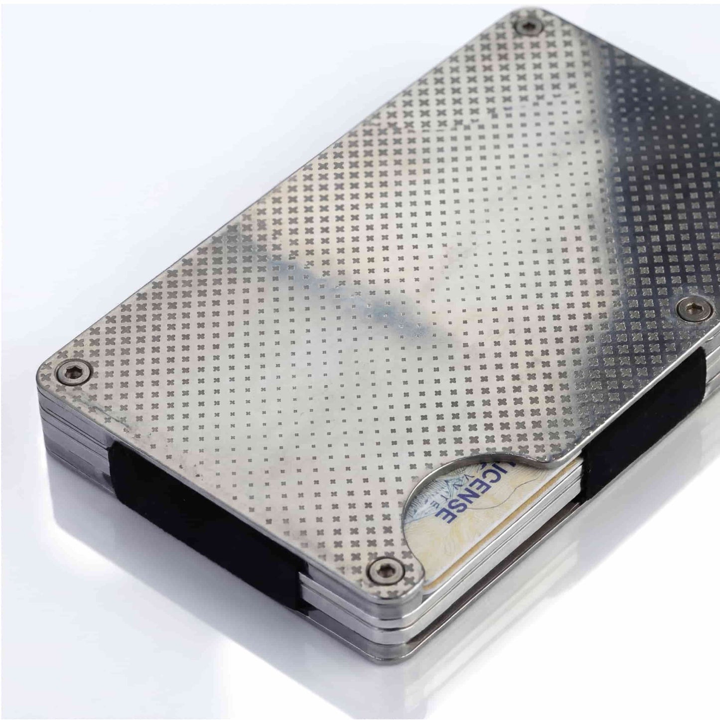 Moxxley MX-219 slim metal credit card holder – 316 stainless steel minimalist wallet with money clip