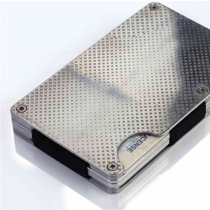 Moxxley MX-219 slim metal credit card holder – 316 stainless steel minimalist wallet with money clip