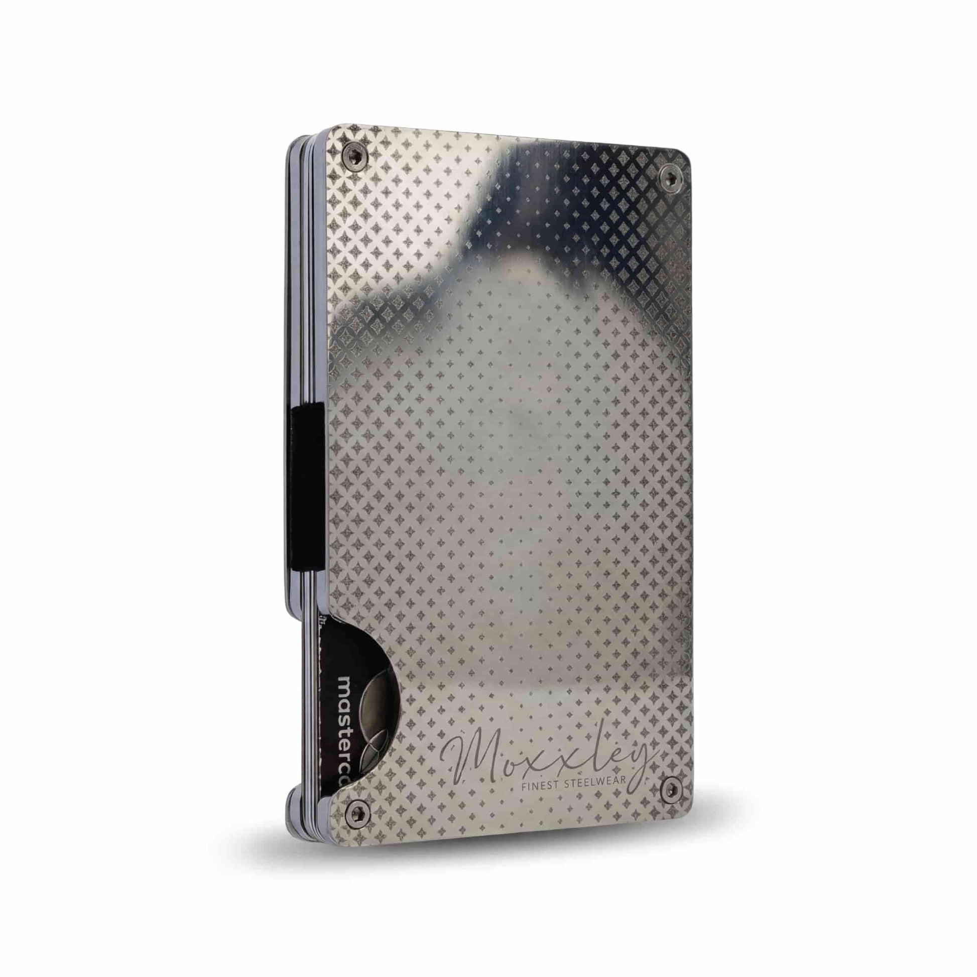 Moxxley MX-219 slim metal credit card holder – 316 stainless steel minimalist wallet with money clip
