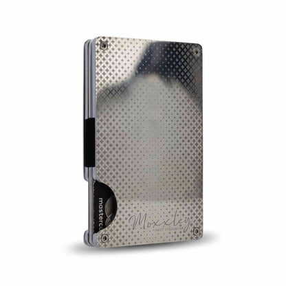 Moxxley MX-219 slim metal credit card holder – 316 stainless steel minimalist wallet with money clip