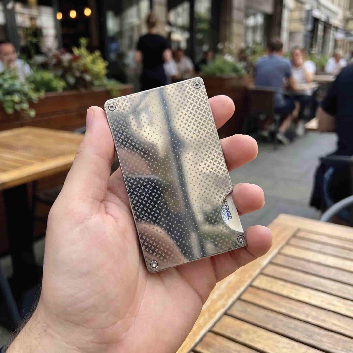 Moxxley MX-219 slim metal credit card holder – 316 stainless steel minimalist wallet with money clip