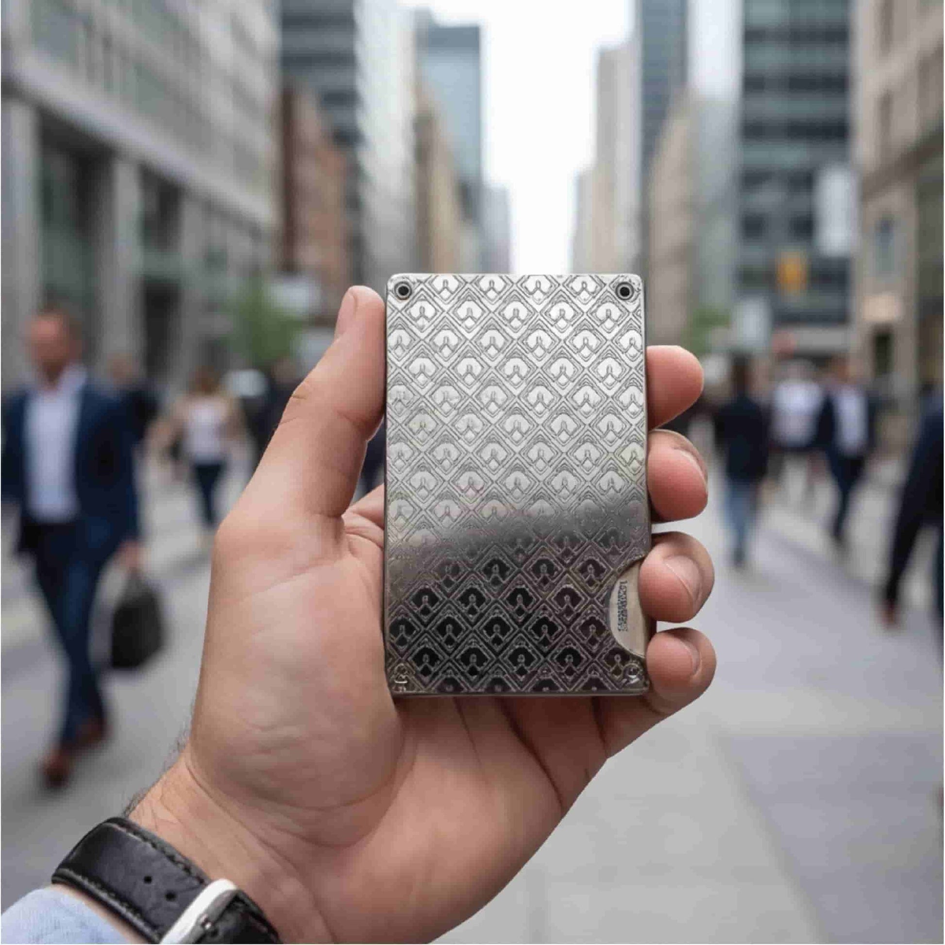 Moxxley MX-231 slim metal credit card holder – 316 stainless steel minimalist wallet with money clip