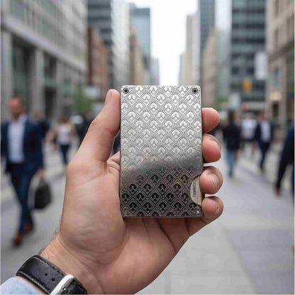Moxxley MX-231 slim metal credit card holder – 316 stainless steel minimalist wallet with money clip