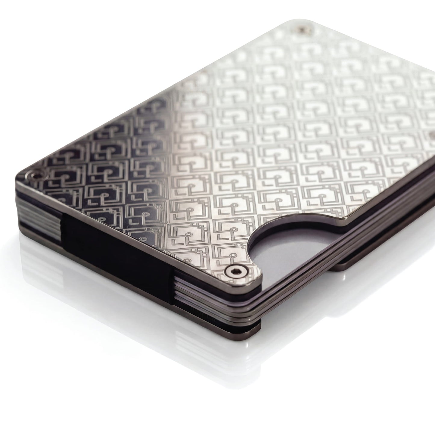 Moxxley MX-231 slim metal credit card holder – 316 stainless steel minimalist wallet with money clip