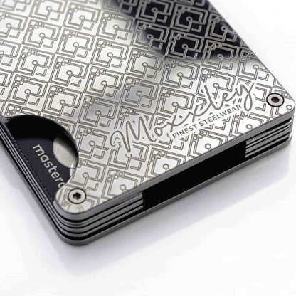 Moxxley MX-231 slim metal credit card holder – 316 stainless steel minimalist wallet with money clip