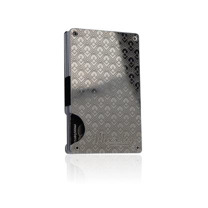 Moxxley MX-231 slim metal credit card holder – 316 stainless steel minimalist wallet with money clip