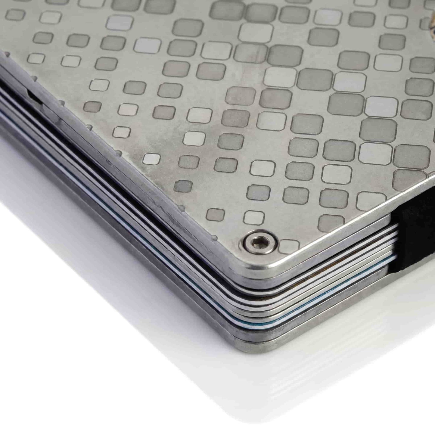 Moxxley MX-301 slim metal credit card holder – 316 stainless steel minimalist wallet with money clip