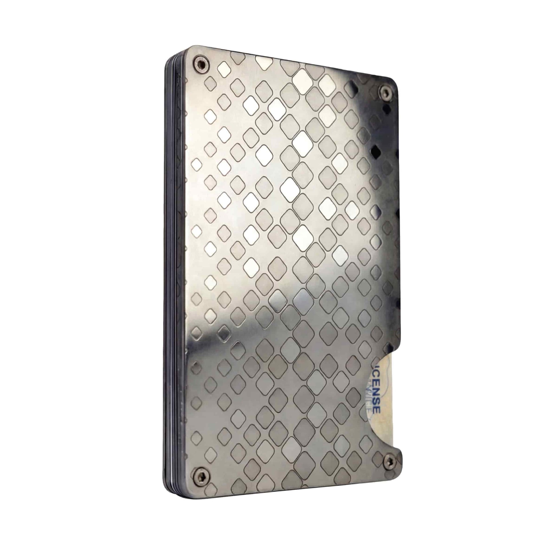Moxxley MX-301 slim metal credit card holder – 316 stainless steel minimalist wallet with money clip