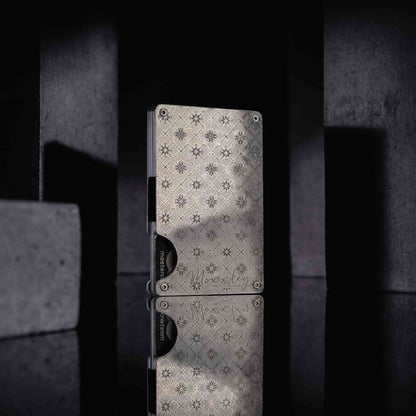Moxxley MX-302 slim metal credit card holder – 316 stainless steel minimalist wallet with money clip