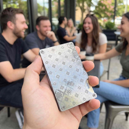 Moxxley MX-302 slim metal credit card holder – 316 stainless steel minimalist wallet with money clip