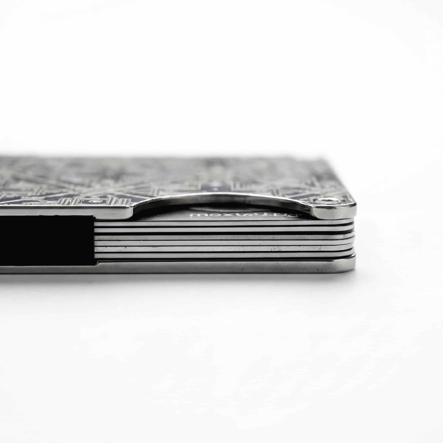 Moxxley MX-304 slim metal credit card holder – 316 stainless steel minimalist wallet with money clip
