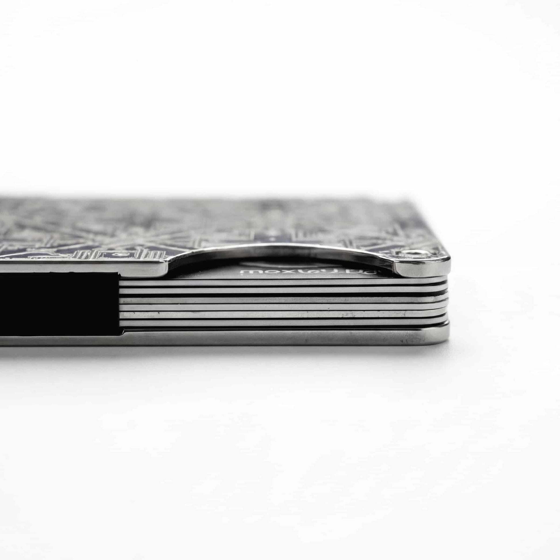 Moxxley MX-304 slim metal credit card holder – 316 stainless steel minimalist wallet with money clip