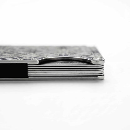 Moxxley MX-304 slim metal credit card holder – 316 stainless steel minimalist wallet with money clip