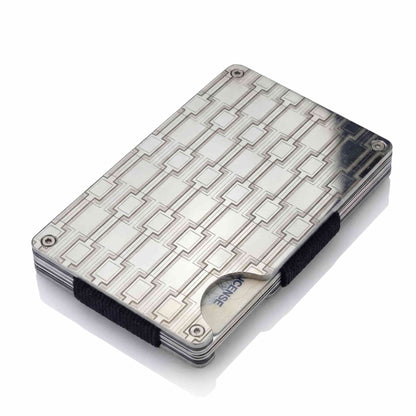 Moxxley MX-306 slim metal credit card holder – 316 stainless steel minimalist wallet with money clip