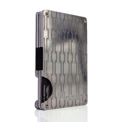Moxxley MX-306 slim metal credit card holder – 316 stainless steel minimalist wallet with money clip