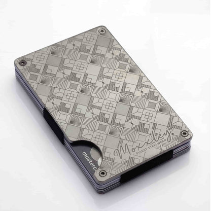 Moxxley MX-307 slim metal credit card holder – 316 stainless steel minimalist wallet with money clip