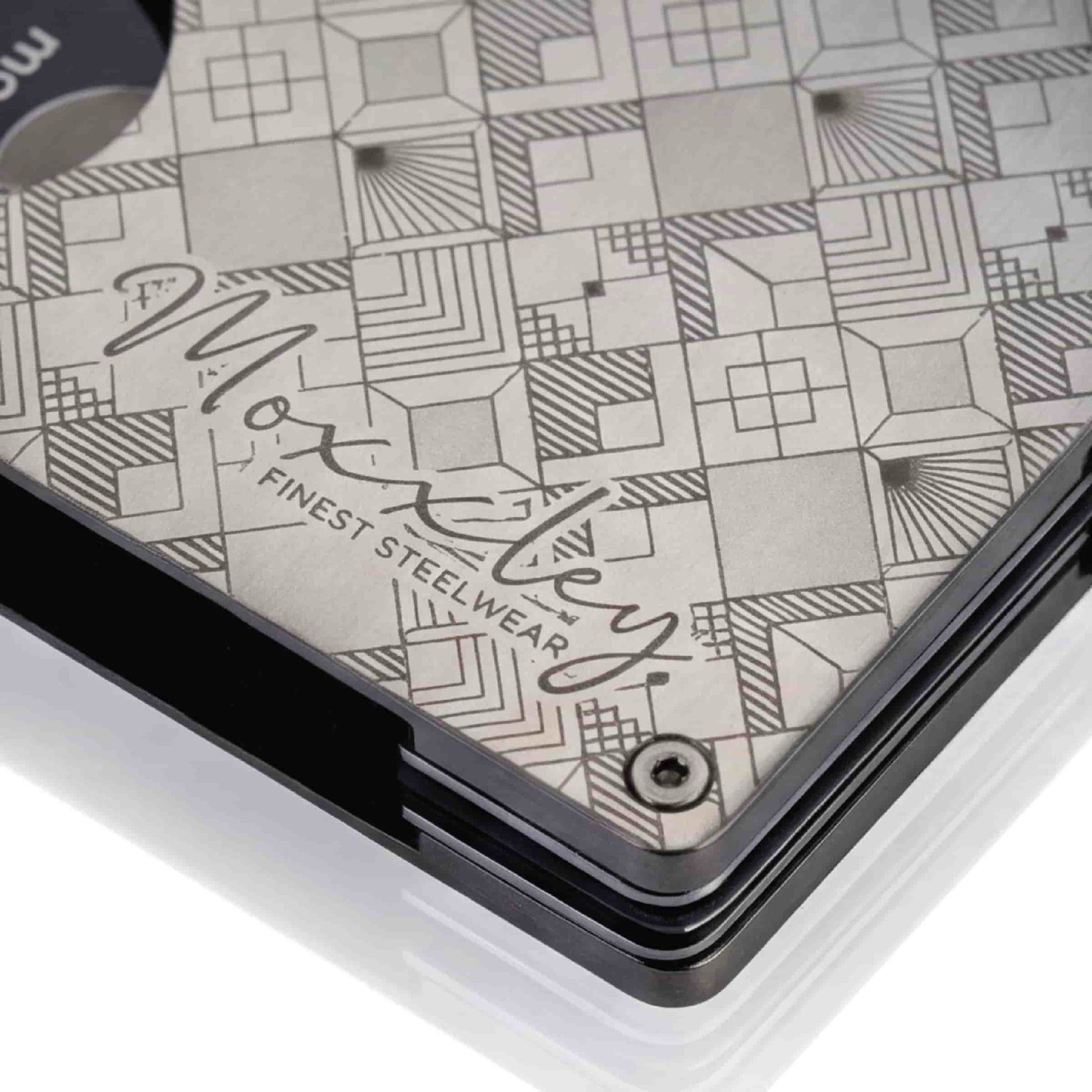 Moxxley MX-307 slim metal credit card holder – 316 stainless steel minimalist wallet with money clip