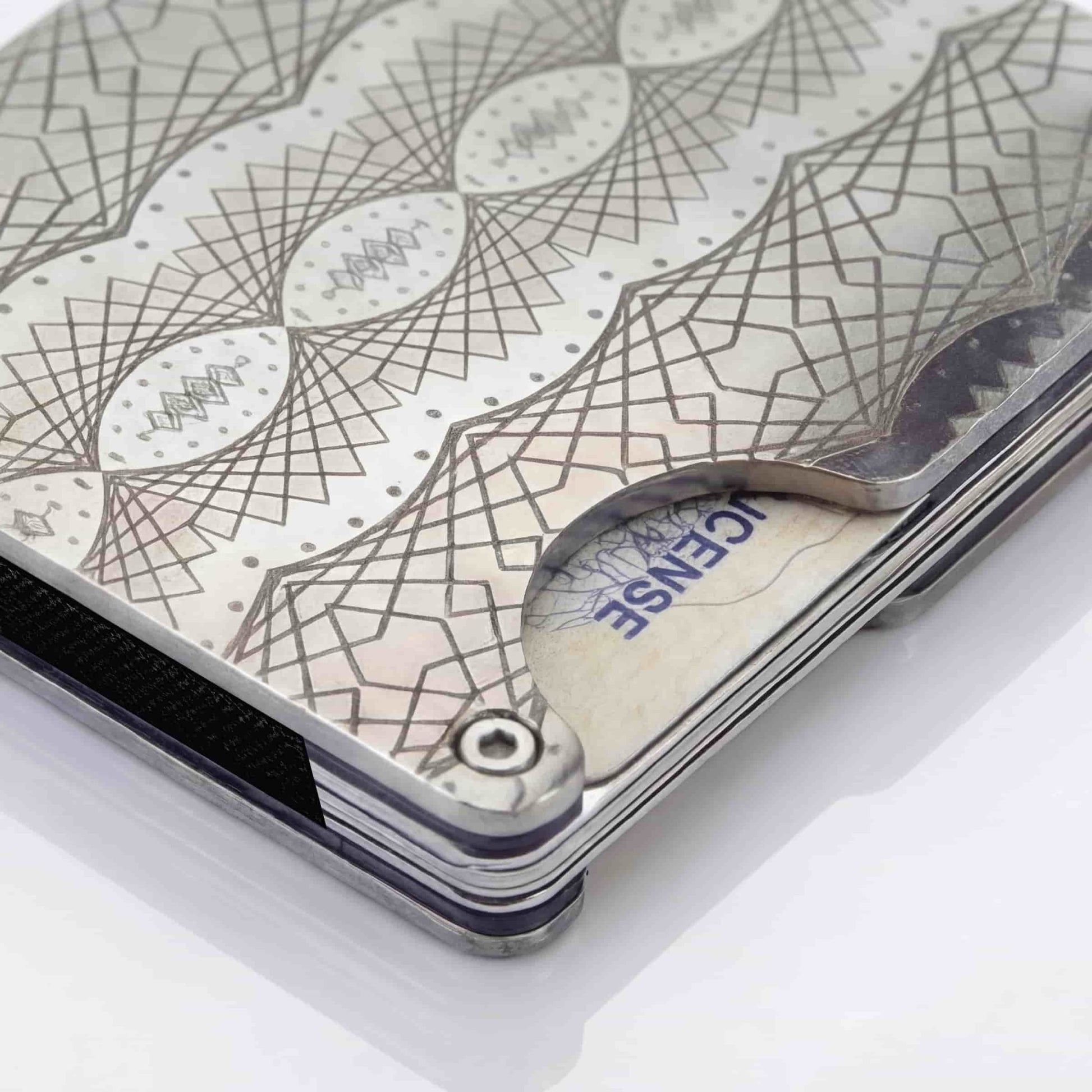 Moxxley MX-308 slim metal credit card holder – 316 stainless steel minimalist wallet with money clip