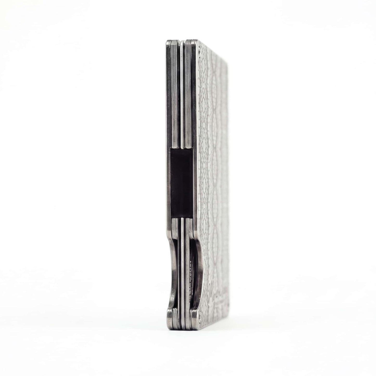 Moxxley MX-308 slim metal credit card holder – 316 stainless steel minimalist wallet with money clip