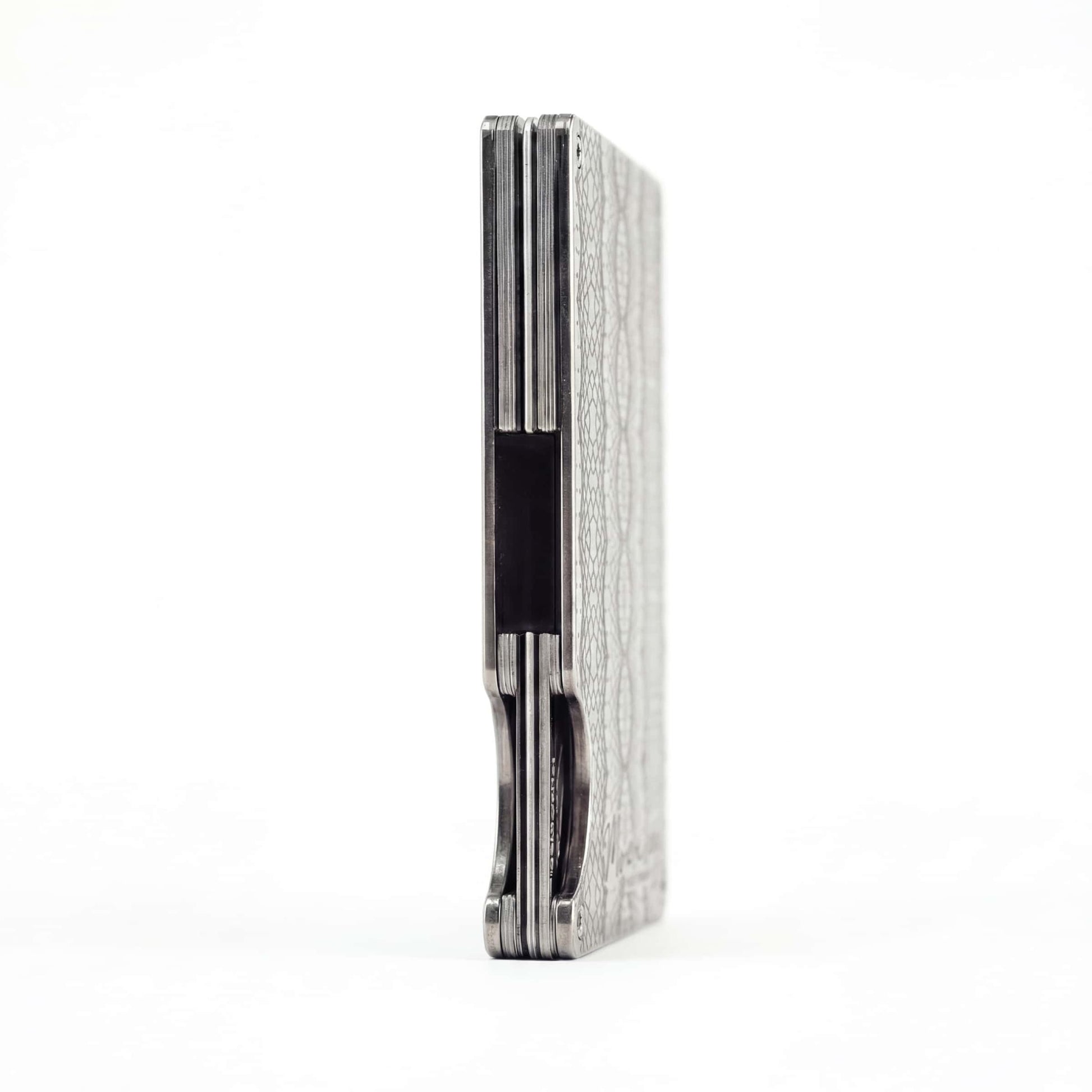 Moxxley MX-308 slim metal credit card holder – 316 stainless steel minimalist wallet with money clip