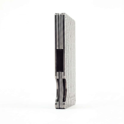 Moxxley MX-308 slim metal credit card holder – 316 stainless steel minimalist wallet with money clip