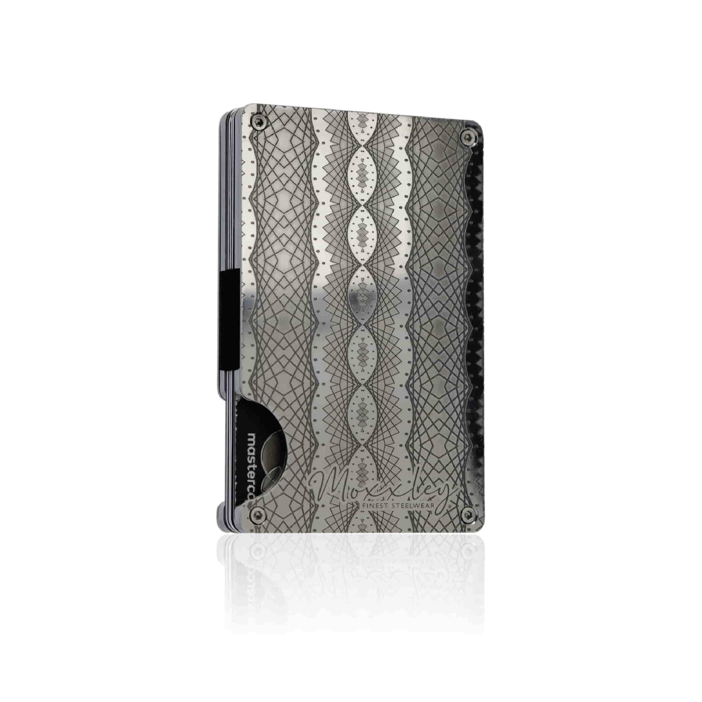Moxxley MX-308 slim metal credit card holder – 316 stainless steel minimalist wallet with money clip