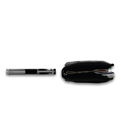 Moxxley MX-308 slim metal credit card holder – 316 stainless steel minimalist wallet with money clip