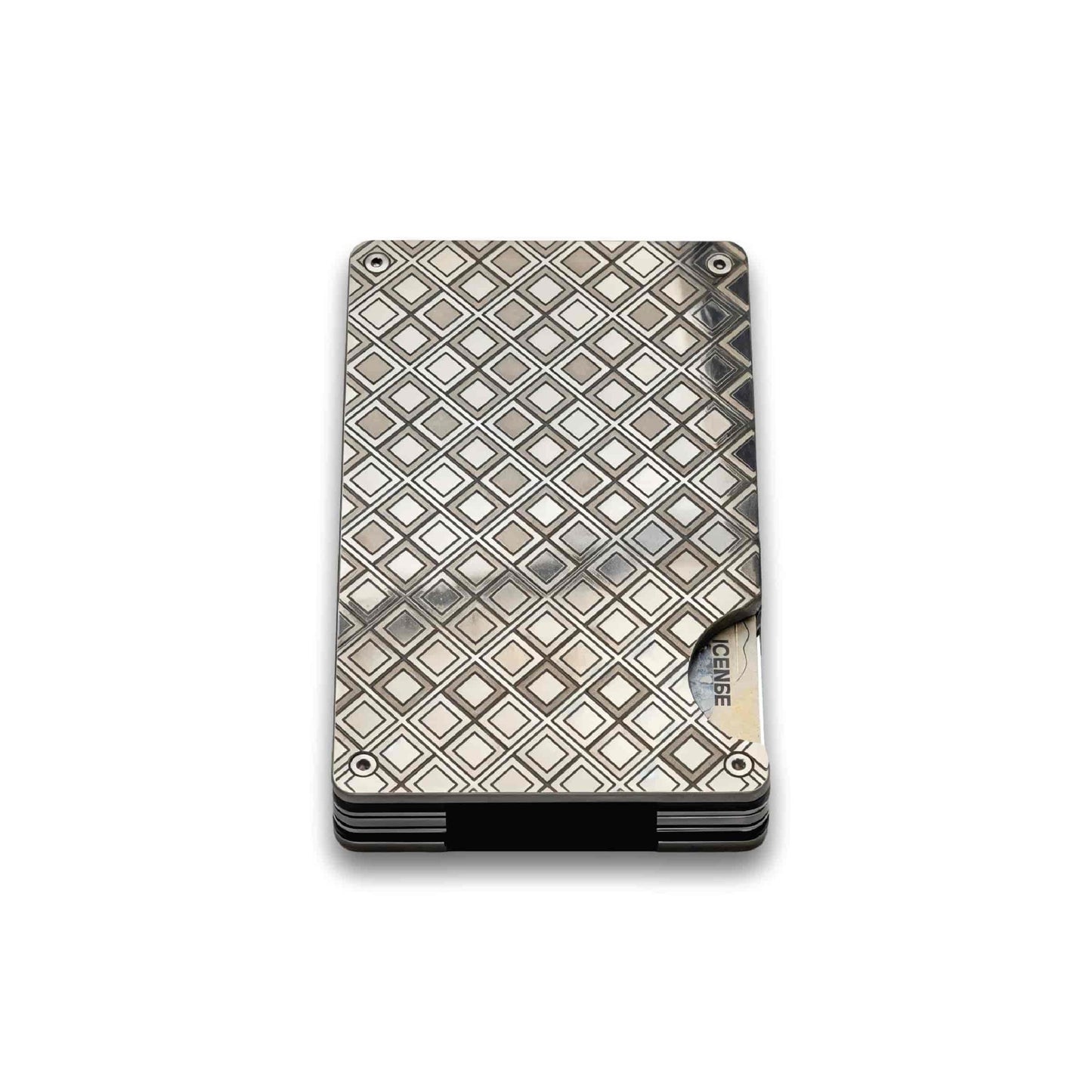 Moxxley MX-309 slim metal credit card holder – 316 stainless steel minimalist wallet with money clip