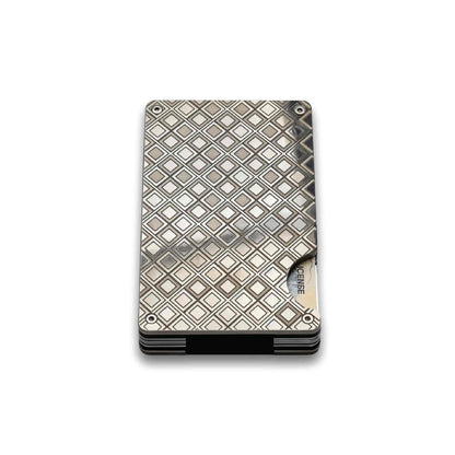Moxxley MX-309 slim metal credit card holder – 316 stainless steel minimalist wallet with money clip